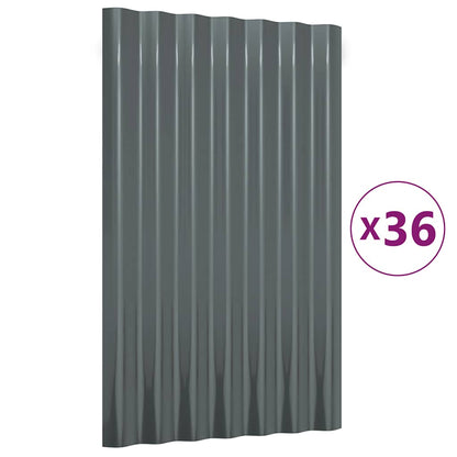 Dakpanelen Gepoedercoat Staal Kleurig 36 60 x 36 cm Antraciet