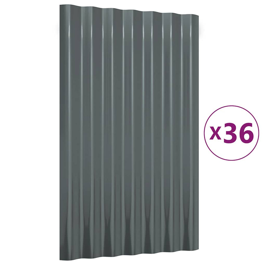 Dakpanelen Gepoedercoat Staal Kleurig 36 60 x 36 cm Antraciet
