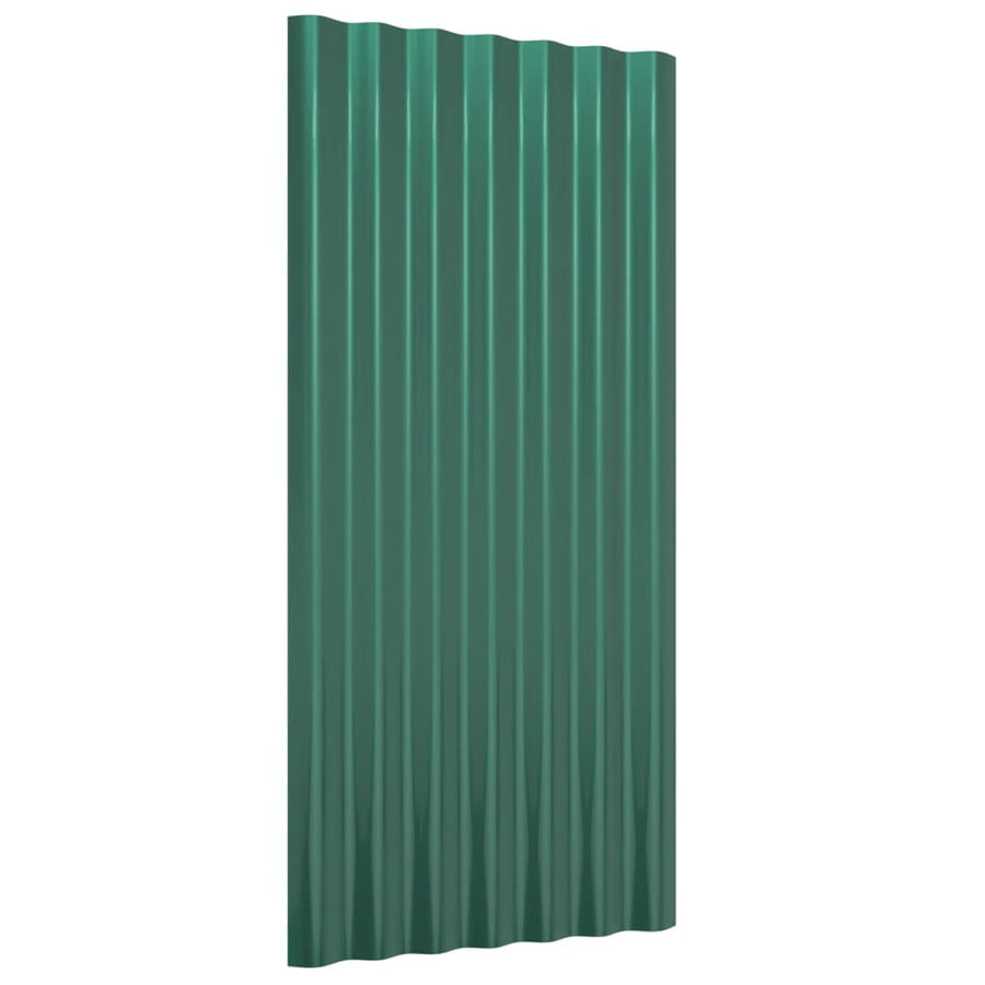 Dakpanelen 12 st 80x36 cm gepoedercoat staal groen