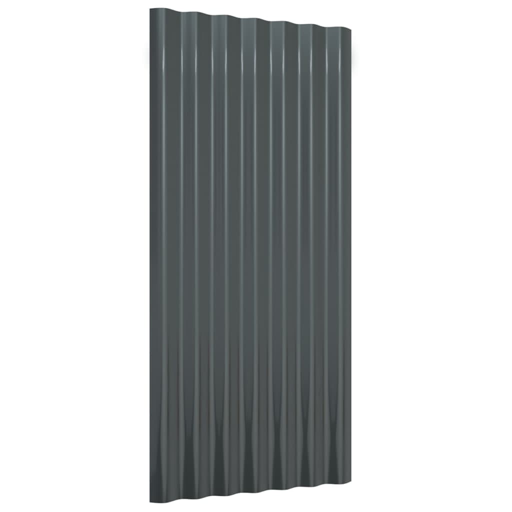 Dakpanelen 12 st 80x36 cm gepoedercoat staal antracietkleurig