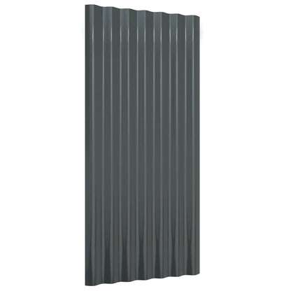 Dakpanelen 12 st 80x36 cm gepoedercoat staal antracietkleurig