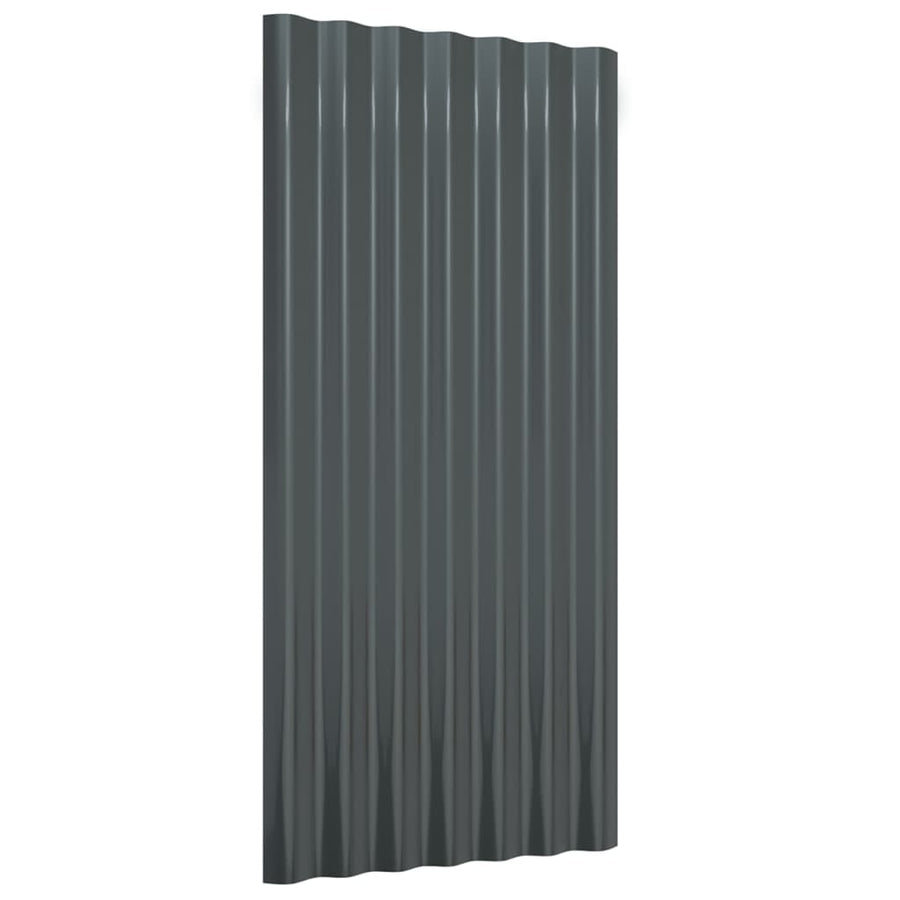 Dakpanelen 12 st 80x36 cm gepoedercoat staal antracietkleurig