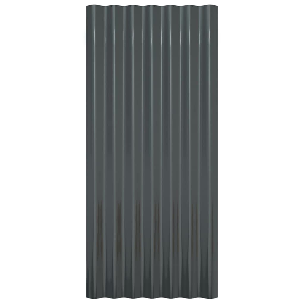 Dakpanelen 12 st 80x36 cm gepoedercoat staal antracietkleurig