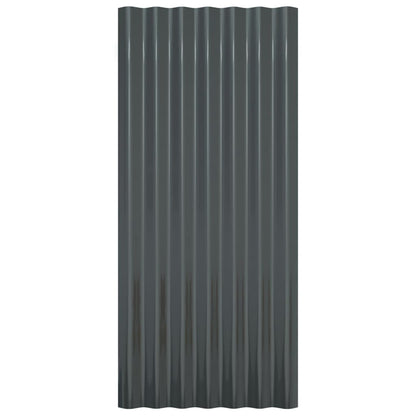 Dakpanelen 12 st 80x36 cm gepoedercoat staal antracietkleurig