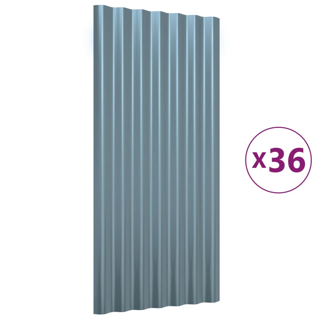 Dakpanelen Gepoedercoat Staal 36 80 x 36 cm Grijs