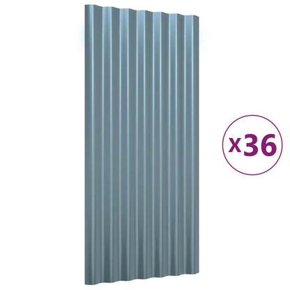 Dakpanelen Gepoedercoat Staal 36 80 x 36 cm Grijs
