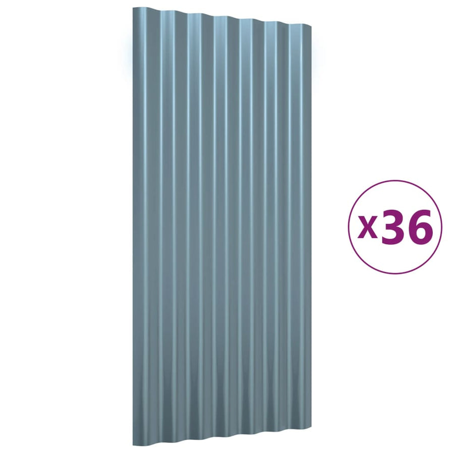 Dakpanelen Gepoedercoat Staal 36 80 x 36 cm Grijs