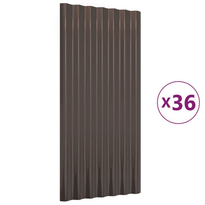 Dakpanelen Gepoedercoat Staal 36 80 x 36 cm Bruin
