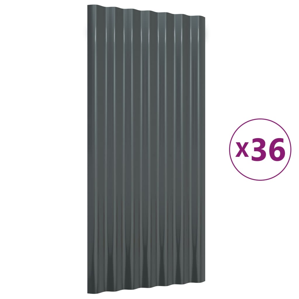 Dakpanelen Gepoedercoat Staal Kleurig 36 80 x 36 cm Antraciet
