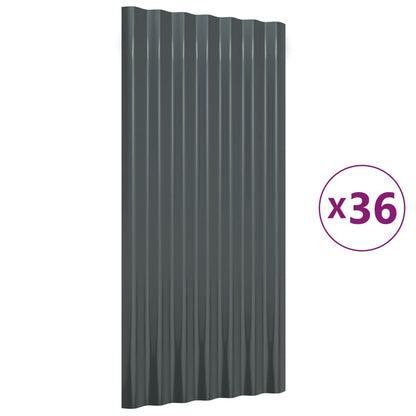 Dakpanelen Gepoedercoat Staal Kleurig 36 80 x 36 cm Antraciet