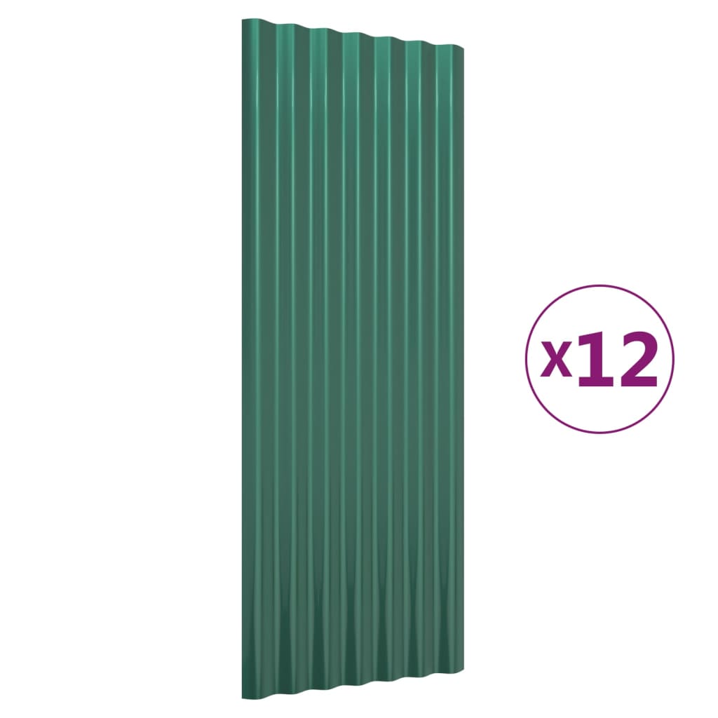 Dakpanelen Gepoedercoat Staal 12 100 x 36 cm Groen