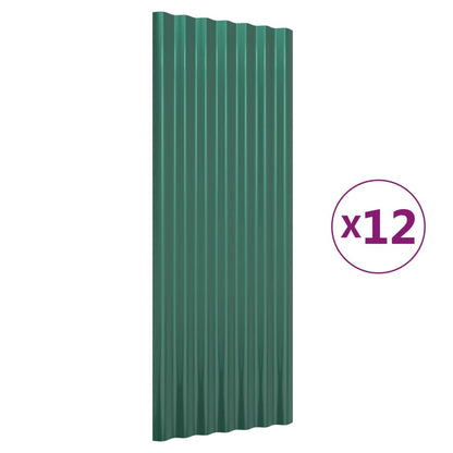 Dakpanelen Gepoedercoat Staal 12 100 x 36 cm Groen