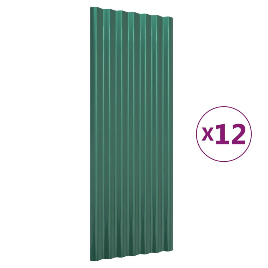 Dakpanelen Gepoedercoat Staal 12 100 x 36 cm Groen