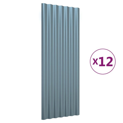 Dakpanelen Gepoedercoat Staal 12 100 x 36 cm Grijs