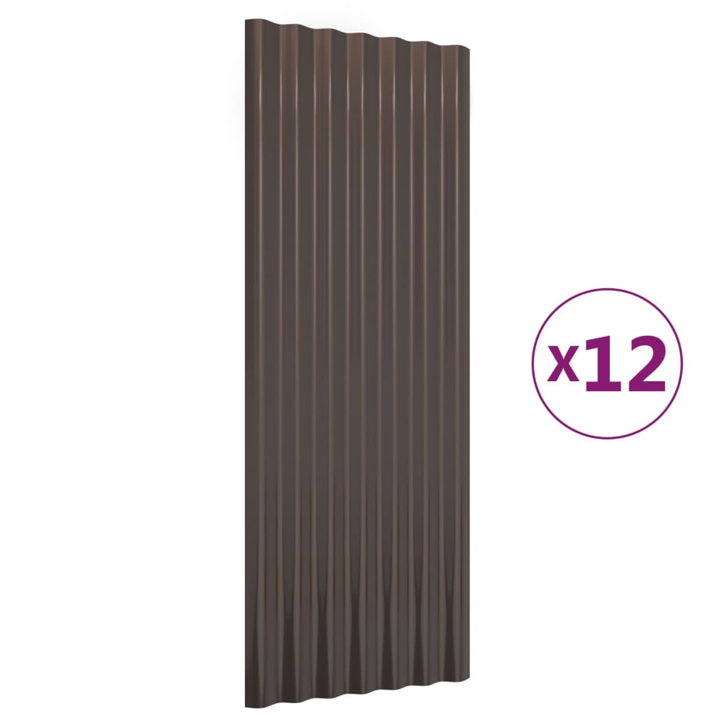 Dakpanelen Gepoedercoat Staal 12 100 x 36 cm Bruin