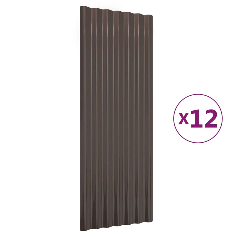Dakpanelen Gepoedercoat Staal 12 100 x 36 cm Bruin