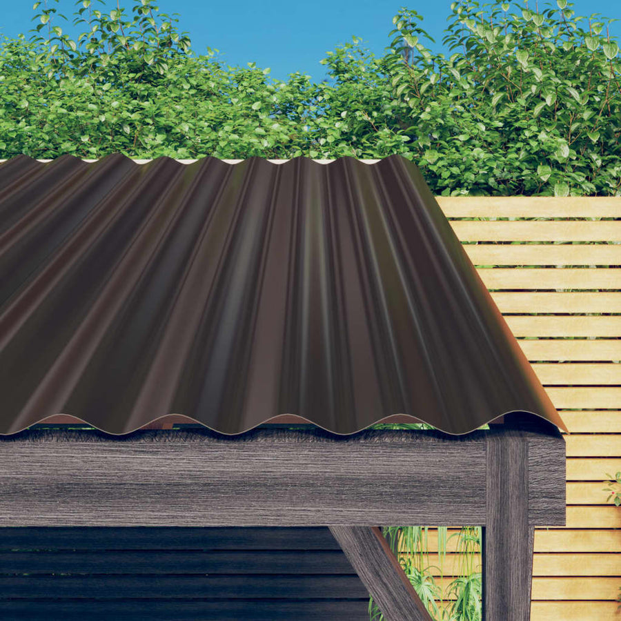 Dakpanelen Gepoedercoat Staal 12 100 x 36 cm Bruin