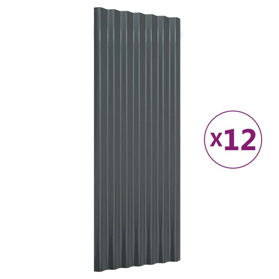 Dakpanelen Gepoedercoat Staal Kleurig 12 100 x 36 cm Antraciet