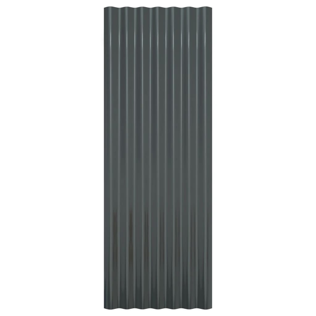Dakpanelen Gepoedercoat Staal Kleurig 12 100 x 36 cm Antraciet