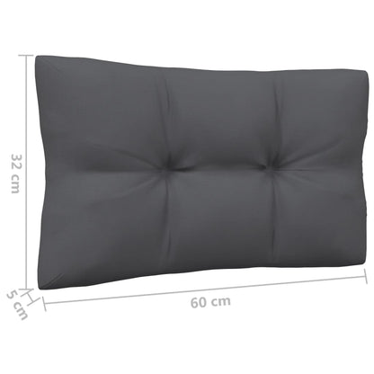 3-Delige Loungeset Met Antracietkleurige Kussens Grenenhout Zwart