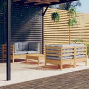Loungeset 5-delig grenenhout grijs