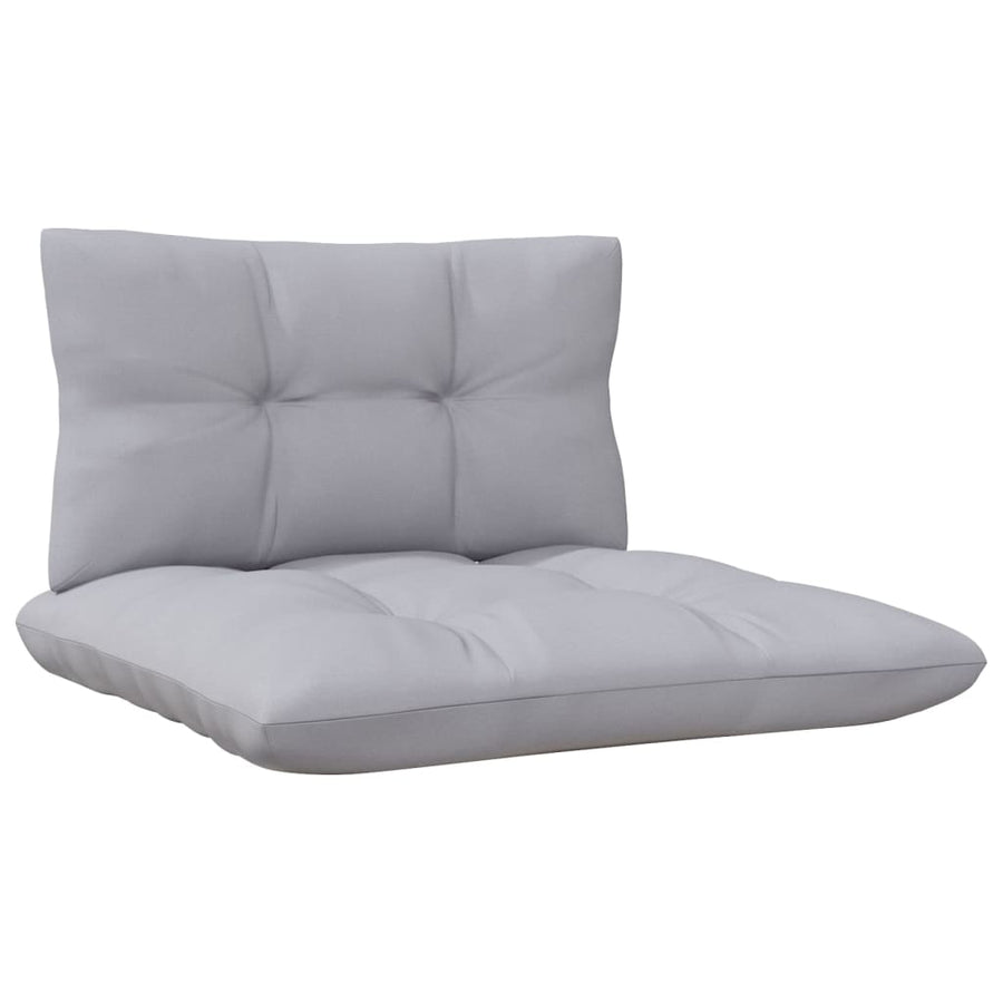 5-Delige Loungeset Met Grijze Kussens Grenenhout Bruin en grijs