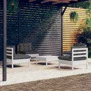 Loungeset 5-delig grenenhout antraciet kussens