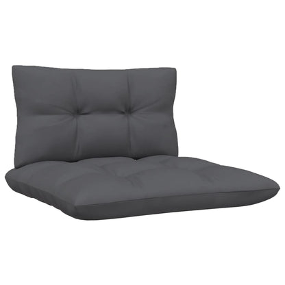 3-Delige Loungeset Met Antracietkleurige Kussens Grenenhout Wit