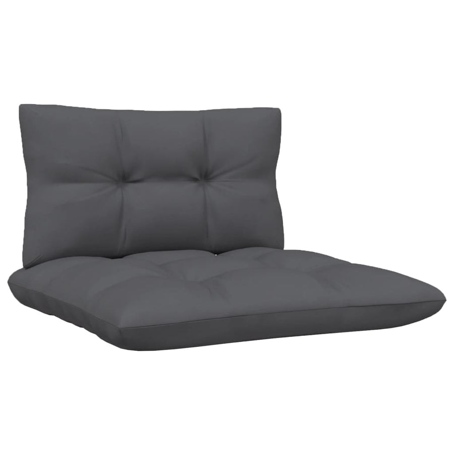 3-Delige Loungeset Met Antracietkleurige Kussens Grenenhout Wit