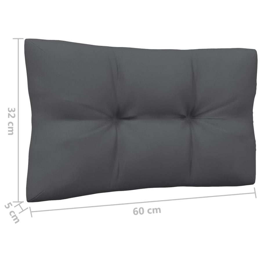 3-Delige Loungeset Met Antracietkleurige Kussens Grenenhout Wit