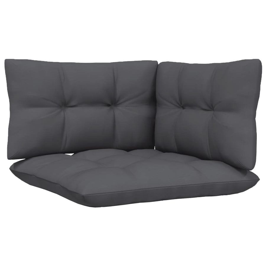 8-Delige Loungeset Met Antracietkleurige Kussens Grenenhout Wit