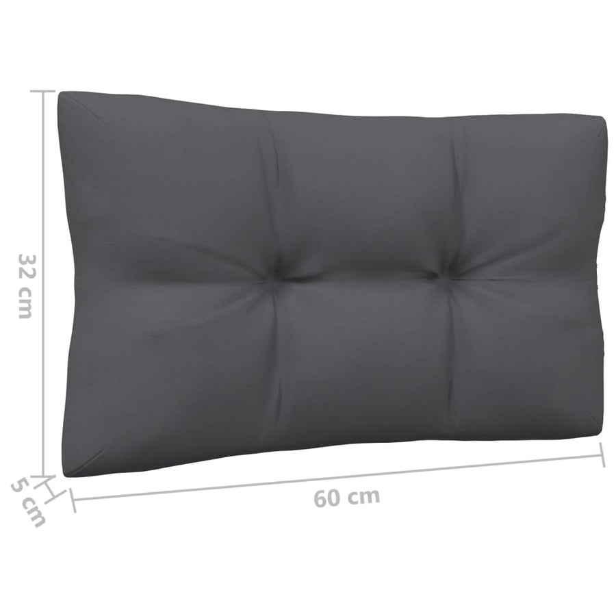 8-Delige Loungeset Met Antracietkleurige Kussens Grenenhout Wit