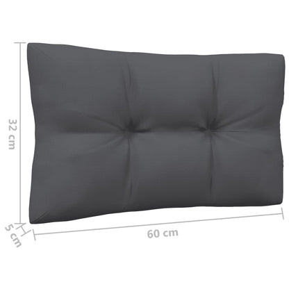 8-Delige Loungeset Met Antracietkleurige Kussens Grenenhout Grijs