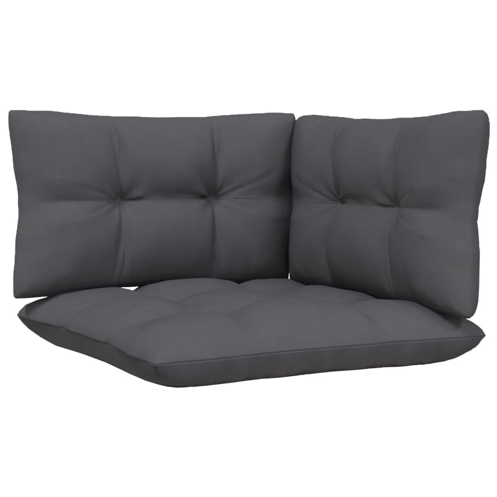 9-Delige Loungeset Met Antracietkleurige Kussens Grenenhout Grijs