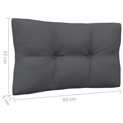 4-Delige Loungeset Met Antracietkleurige Kussens Grenenhout Wit