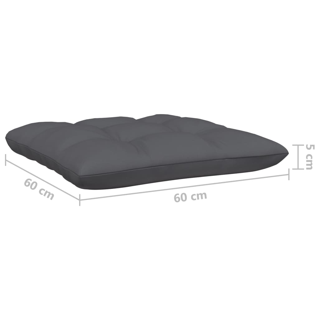 4-Delige Loungeset Met Antracietkleurige Kussens Grenenhout Wit