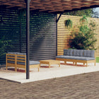 Loungeset 6-delig grenenhout grijs