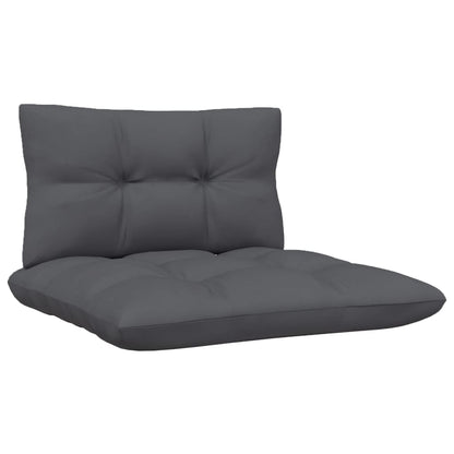 6-Delige Loungeset Met Antracietkleurige Kussens Grenenhout Wit