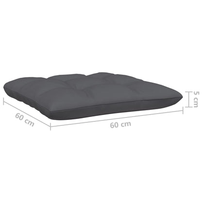6-Delige Loungeset Met Antracietkleurige Kussens Grenenhout Wit