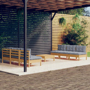 Loungeset 7-delig grenenhout grijs