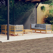 Loungeset 7-delig grenenhout grijs
