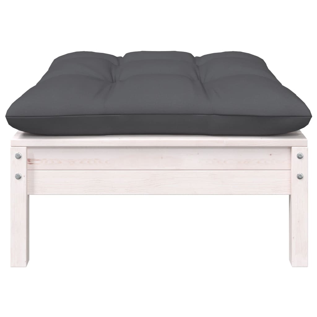 9-Delige Loungeset Met Kussens Massief Grenenhout Wit