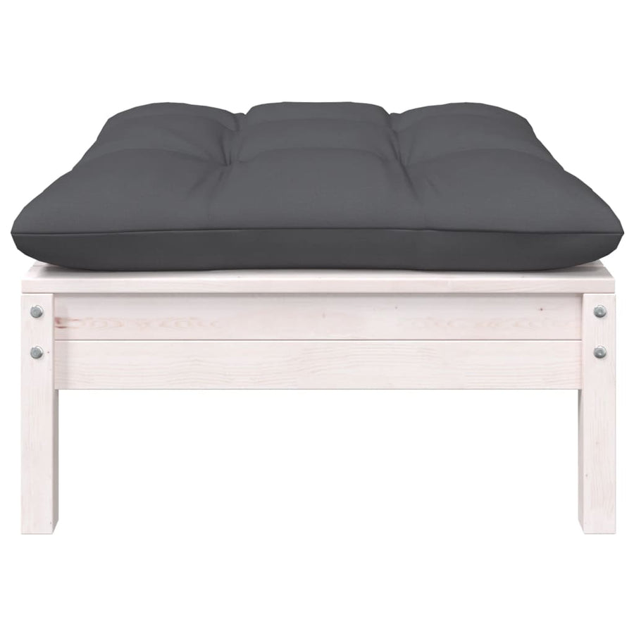 9-Delige Loungeset Met Kussens Massief Grenenhout Wit
