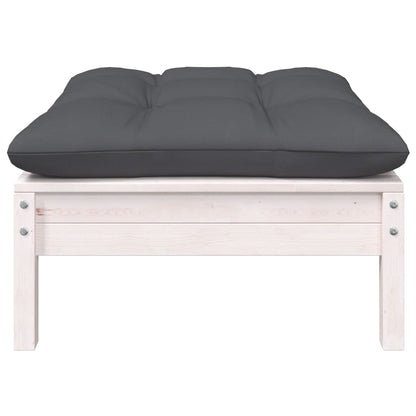 5-Delige Loungeset Met Kussens Massief Grenenhout Wit