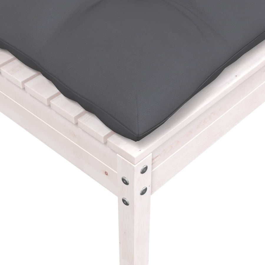 5-Delige Loungeset Met Kussens Massief Grenenhout Wit