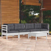 Loungeset 5-delig massief grenenhout