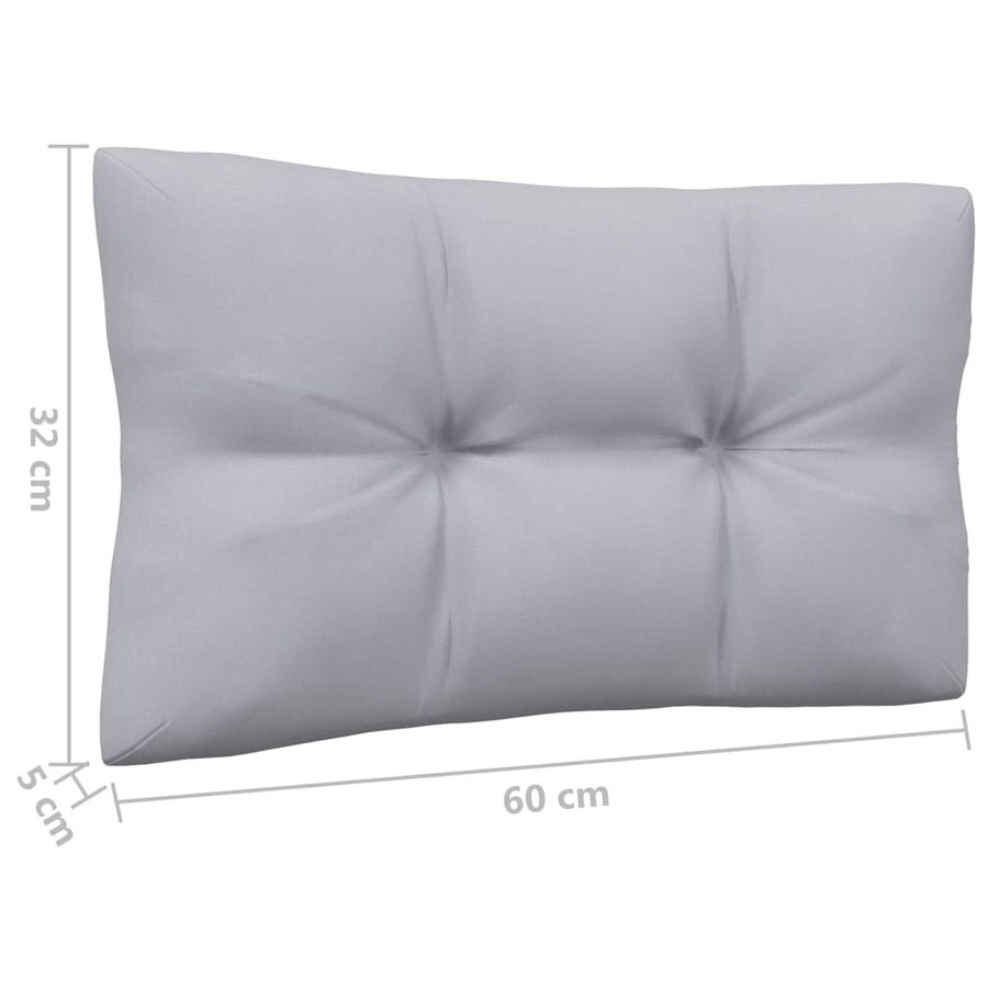 4-Delige Loungeset Met Grijze Kussens Massief Grenenhout Bruin en grijs