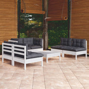 Loungeset 7-delig massief grenenhout