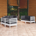 6-piece Lounge Set with Cushions Solid Pine Wood