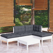 5-piece Lounge Set with cushions pine wood white